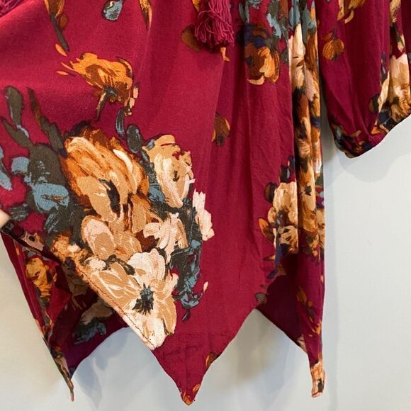 Altar’d State Long Sleeves Lace Up Floral Print Boho Blouse - Picture 4 of 7